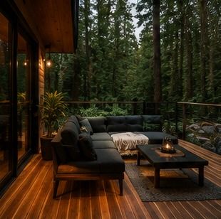 Deck com estar exterior